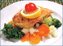 Pileće bijelo meso u susamu sa miješanim povrćem